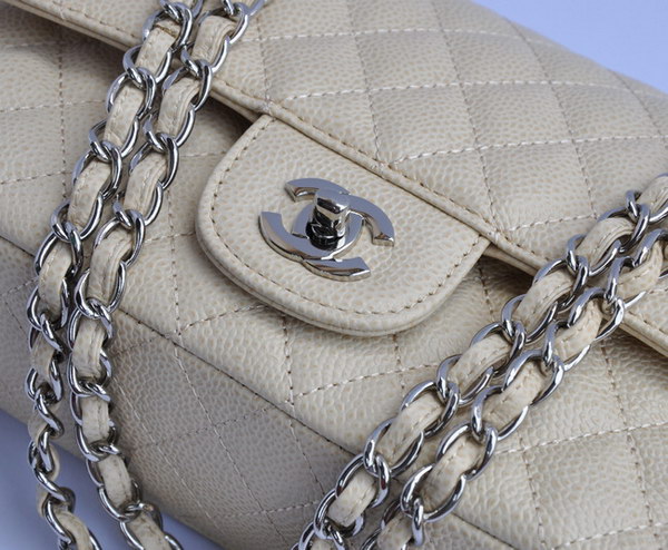 Chanel 2.55 Quilted Flap Bag 1112 Beige with Silver Hardware