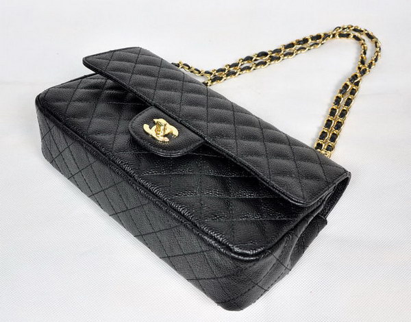 Chanel 2.55 Quilted Flap Bag 1112 Black with Gold Hardware