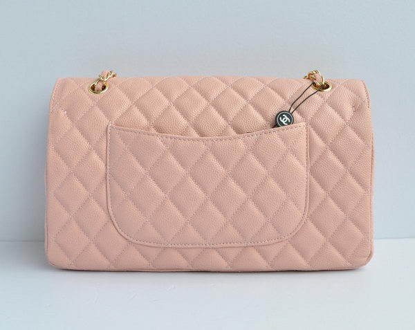 Chanel Classic 2.55 Series Pink Caviar Golden Chain Quilted Flap Bag 1113