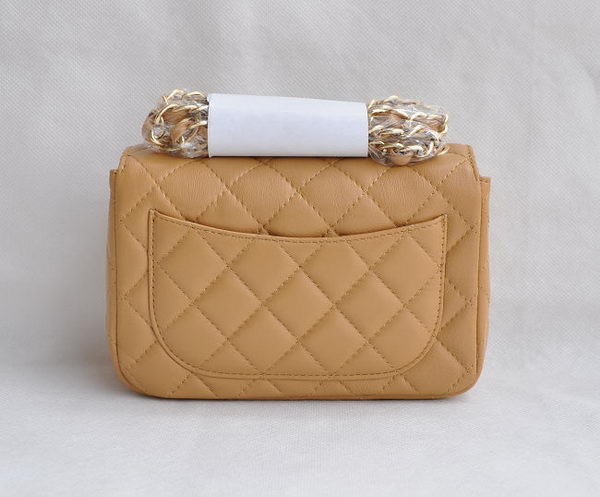 Chanel Classic Apricot Lambskin Golden Chain Quilted Flap Bag 1115
