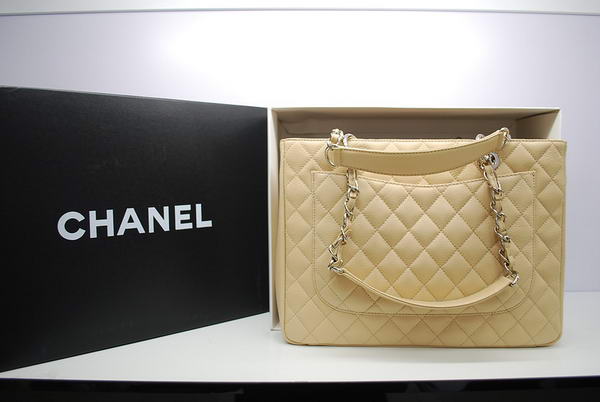 Hot Style Chanel GST Caviar Leather Coco Bag A36092 Cream Silver