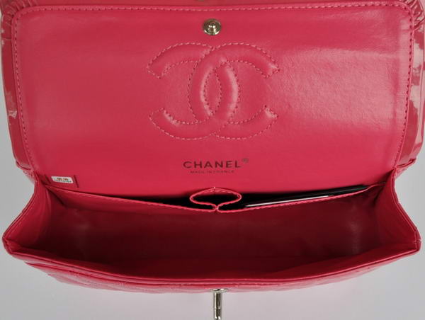 Cheap Chanel 2.55 Series Flap Bag 1112 Peach Patent Leather Silver Hardware