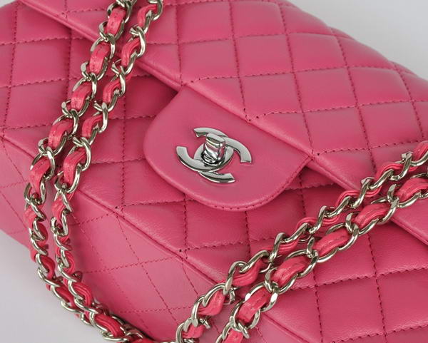 Cheap Chanel 2.55 Series Flap Bag 1112 Rose Sheepskin Leather Silver Hardware