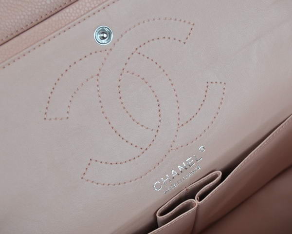 Cheap Chanel 2.55 Series Flap Bag 1113 Pink Leather Silver Hardware