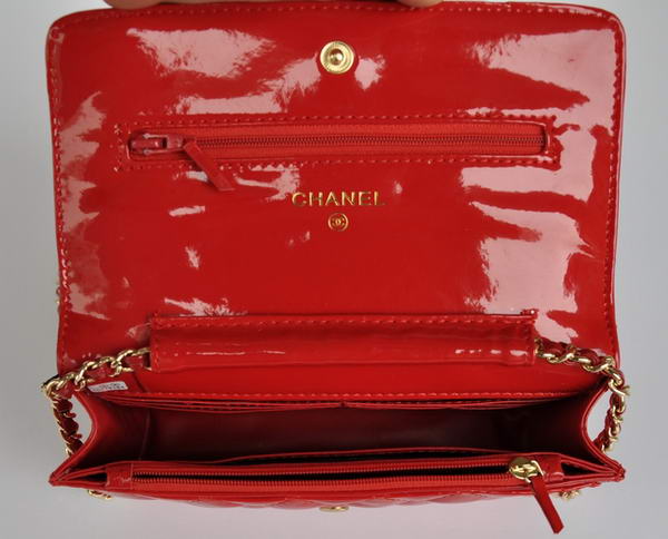 Cheap Chanel Mini Flap Bag A33814 Red Patent Golden