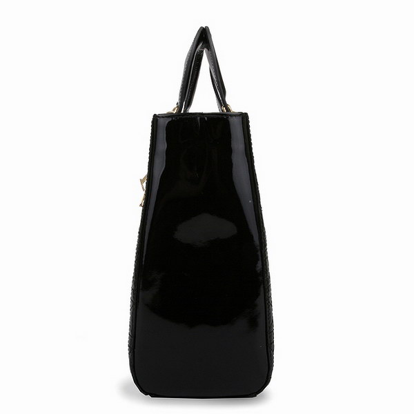 Dior Tote Bags Patent Leather Black 44561