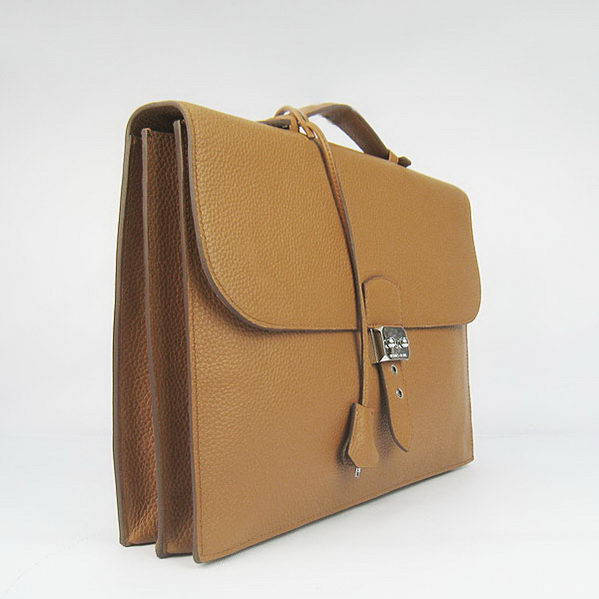 Hermes Sac Depeche 38cm Briefcase Clemence Camel