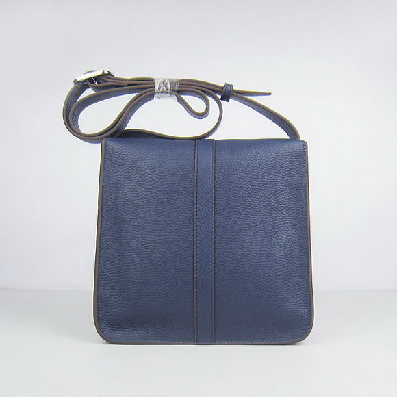 Hermes Deep-Blue Cow Leather Messenger Bags H2811