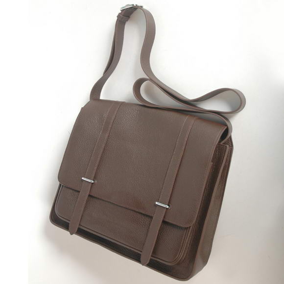 Hermes Steve 35CM Messenger Bag Clemence Leather Brown