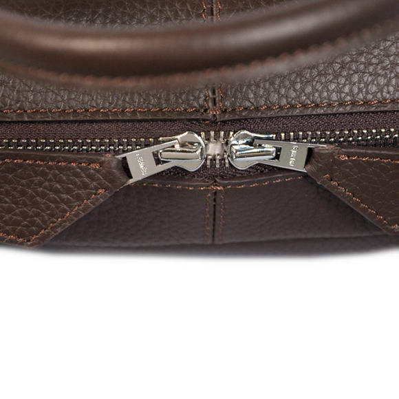 Hermes Steve 38CM Travel Bag Clemence Leather Brown