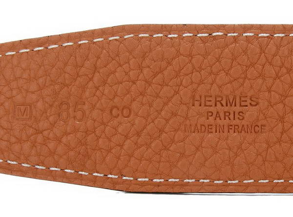 Hermes Belts Original Leather Diamond Everose Orange