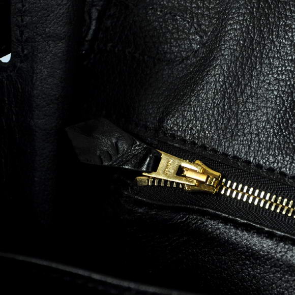 Hermes Birkin 30CM Tote Bags Black Crocodile Leather Gold