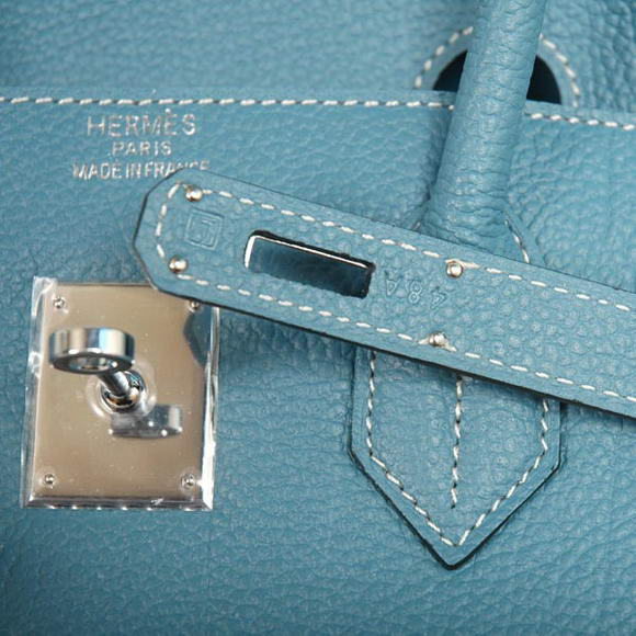 Hermes Birkin 30CM Tote Bags Smooth Togo Leather Blue