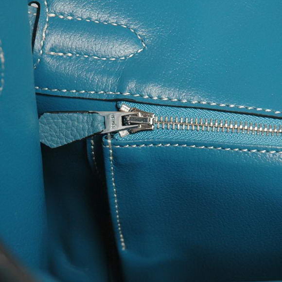 Hermes Birkin 30CM Tote Bags Smooth Togo Leather Blue