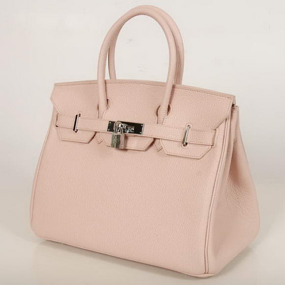 Hermes Birkin 30CM Tote Bags Smooth Togo Leather Pink