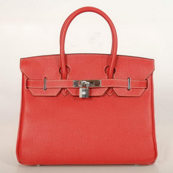 Hermes Birkin 30CM Tote Bags Smooth Togo Leather Red