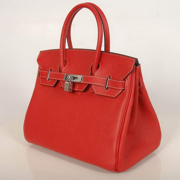 Hermes Birkin 30CM Tote Bags Smooth Togo Leather Red