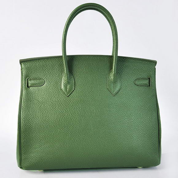 Hermes Birkin 35CM Tote Bags Togo Leather Amy Green Silver