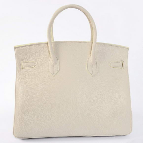 Hermes Birkin 35CM Tote Bags Togo Leather Beige Silver