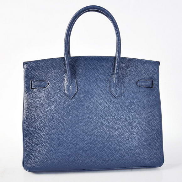 Hermes Birkin 35CM Tote Bags Togo Leather Dark Blue Golden