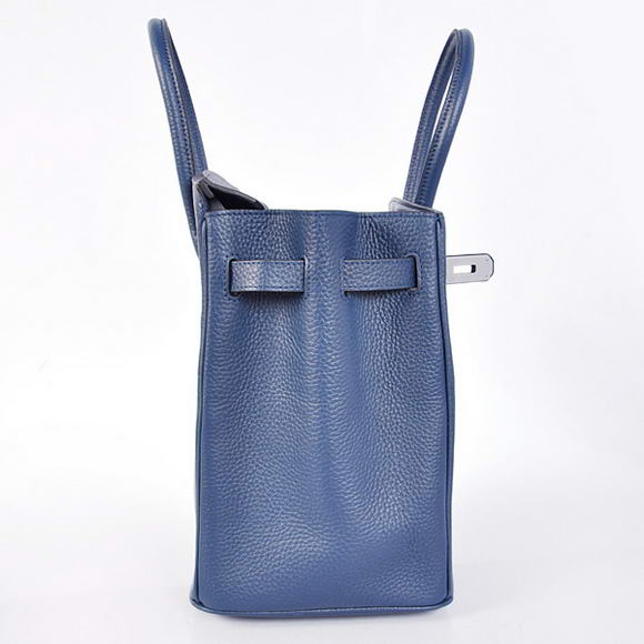 Hermes Birkin 35CM Tote Bags Togo Leather Dark Blue Silver