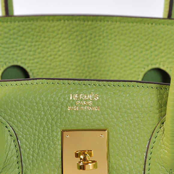 Hermes Birkin 35CM Tote Bags Togo Leather Light Green Golden