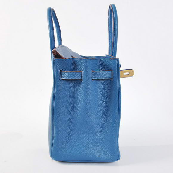 Hermes Birkin 35CM Tote Bags Togo Leather Mid Blue Golden