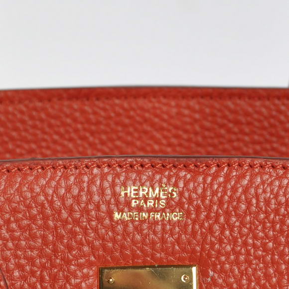 Hermes Birkin 35CM Tote Bags Togo Leather Mid Red Golden