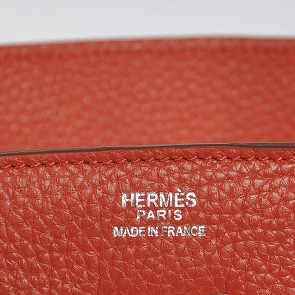 Hermes Birkin 35CM Tote Bags Togo Leather Mid Red Silver