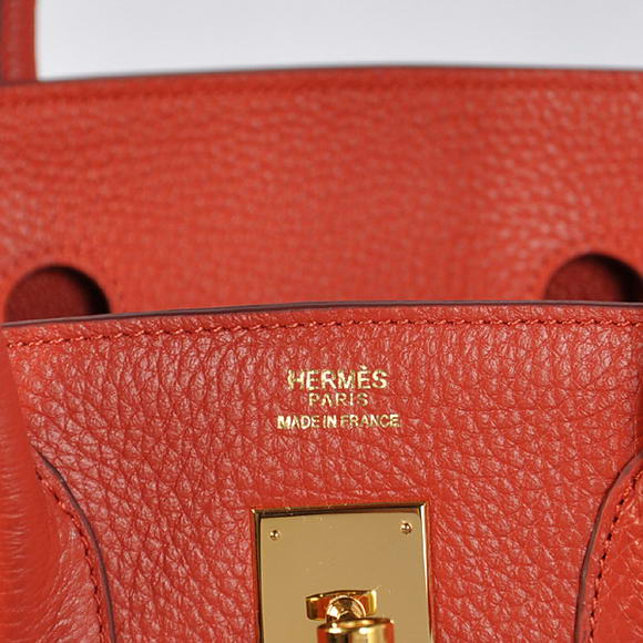 Hermes Birkin 35CM Tote Bags Togo Leather Red Golden