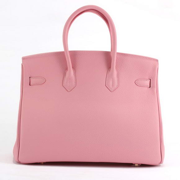 Hermes Birkin 35CM Togo Leather Handbag 6089 Pink Golden