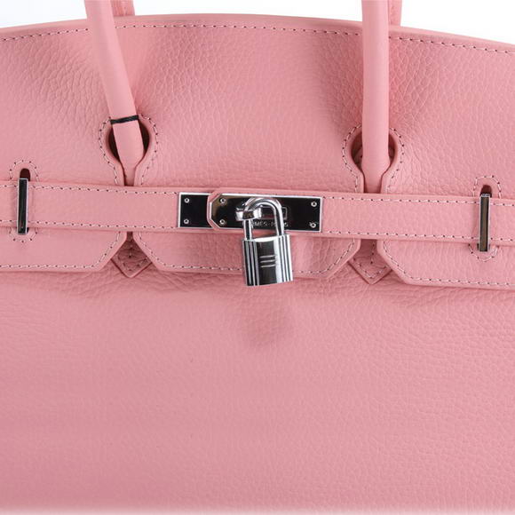 Hermes Birkin 35CM Togo Leather Handbag 6089 Pink Silver