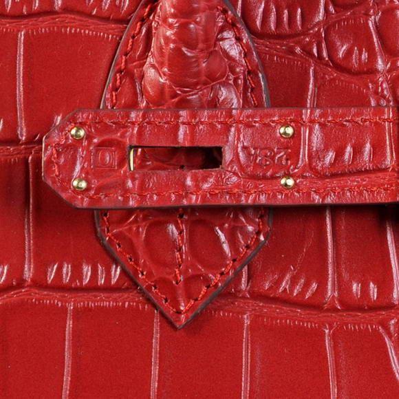 Hermes Birkin 35CM Tote Bags Crocodile Togo Leather Red Golden