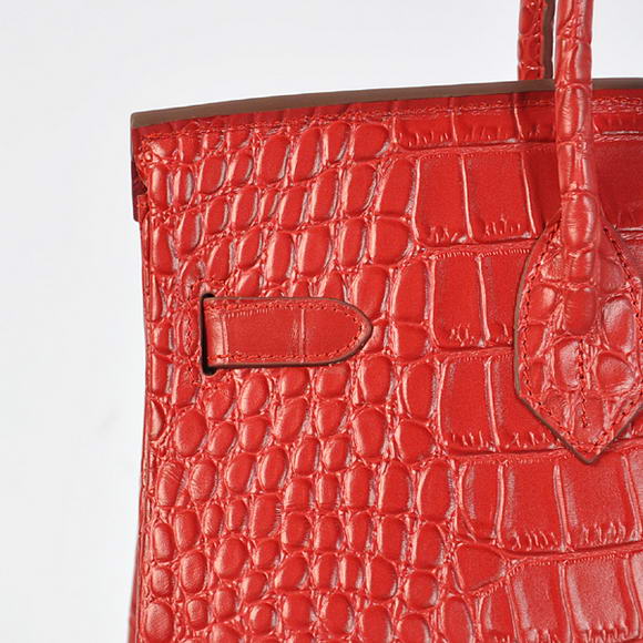 Hermes Birkin 35CM Tote Bags Crocodile Togo Leather Red Golden