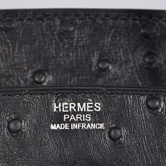 Hermes Birkin 35CM Tote Bags Ostrich Togo Leather Black Silver