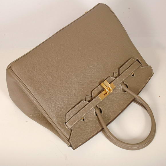 Hermes Birkin 35CM Tote Bags Smooth Togo Leather Dark Grey Golden