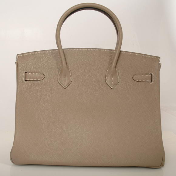 Hermes Birkin 35CM Tote Bags Smooth Togo Leather Dark Grey Silver