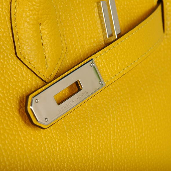 Hermes Birkin 35CM Tote Bags Smooth Togo Leather Turkey Yellow Silver