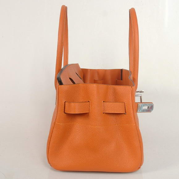 Hermes Birkin 42cm JPG Birkin Togo Leather Orange Bag Silver Hardware