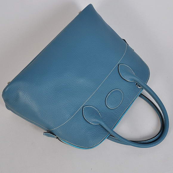 Hermes Bolide 37CM Tote Bags Clemence H1037 Blue