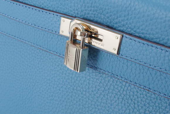 Hermes Kelly 32cm Togo Leather Handbags 6018 Blue Golden