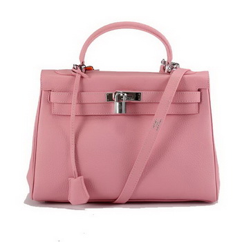 Hermes Kelly 32cm Togo Leather Handbags 6018 Pink Silver