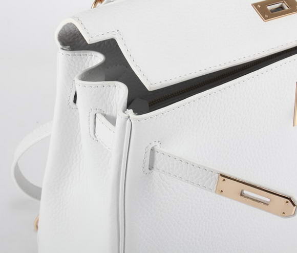 Hermes Kelly 32cm Togo Leather Handbags 6018 White Golden