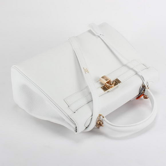 Hermes Kelly 32cm Togo Leather Handbags 6018 White Golden