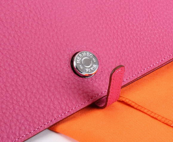 Hermes Dogon Togo Leather Wallet Travel Case A808 Roseo