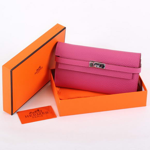 Hermes Kelly Bi-Fold Wallet A708 Roseo