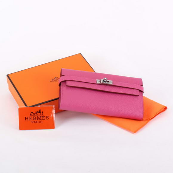 Hermes Kelly Bi-Fold Wallet A708 Roseo