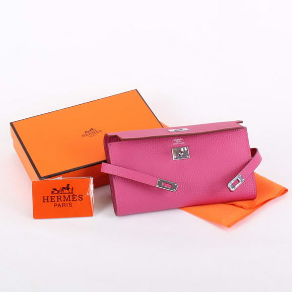 Hermes Kelly Bi-Fold Wallet A708 Roseo