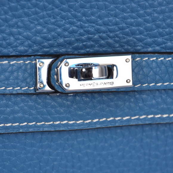 Hermes Kelly Wallet Togo Leather Bi-Fold Purse A708 Blue