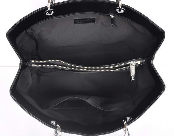 buy Cheap Chanel A50995 Black Sheepskin Leather Shoulder Bag Silver